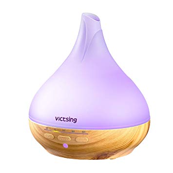 VicTsing Essential Oil Diffuser, 330ml Aromatherapy Ultrasonic Cool Mist Humidifier with 256 Light Colors, 4 Timer Settings, Sleep Mode, Auto-Off, Whisper-Quiet Operation, for Baby, Home, Room
