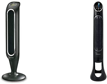 Honeywell Fresh Breeze Tower Fan with Remote Control HYF048 Black With Programmable Thermostat, Timer Shut-Off Function & Dust Filter & QuietSet Whole Room Tower Fan-Black, HYF290B