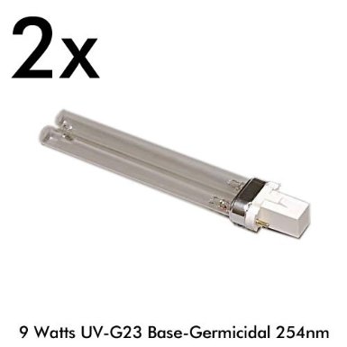 CNZ 9 Watts G23 Base UV-C Germicidal Ultraviolet Light Bulb QTY 2