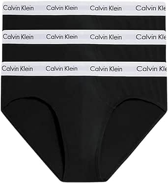 Calvin Klein Slips Lot de 3 Homme Coton-Élasthanne, Noir (Black), M