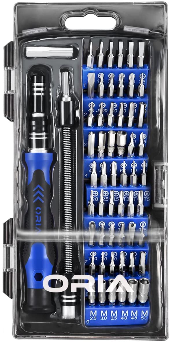 ORIA Screwdriver Set, Magnetic Driver Kit, Professional Repair Tool Kit, 60 in 1 with 56 Bits Precision Screwdriver Kit, Flexible Shaft, for 8, 8 Plus/Smartphone/Game Console/Tablet/PC