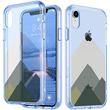 ULAK iPhone XR Case, Slim FIT [ Clear Patten Series ] Premium Transparent Flexible Soft TPU Gel Ultra-Thin Anti-Scratch Bumper Hard Panel Protective Cover for Apple iPhone XR 6.1 2018, Brown Peaks