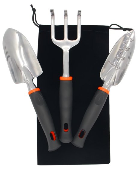 Premium Gardening Tools Set - Home Garden Tool Gifts Kit with FREE Storage Bag - Ergonomic Rubber Handle - Excellent for Both Women & Men, Seniors and Arthritis Sufferers
