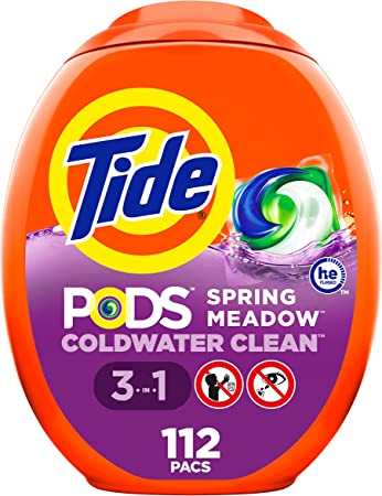 Tide PODS Laundry Detergent Soap Pods, Spring Meadow Scent, 112 count