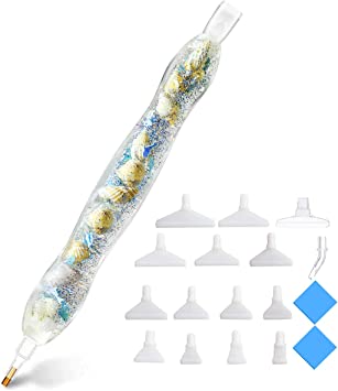 Diamond Painting Art Bead Gem Dotting Drill Pen Stylus Kit Accessories for Adult Kids, Rhinestone Picker Tool for Diamond Art Painting Bead Dozt, Nail Art Embroidery Decoration, Bead Dot Art Sea world