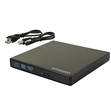 COOLEAD- Slimline USB External CD-RW DVD-RW Drive ,Reads and Writes Both CD & DVD Media. Slim and Portable Design for Laptops, Netbooks and Desktop PCs.