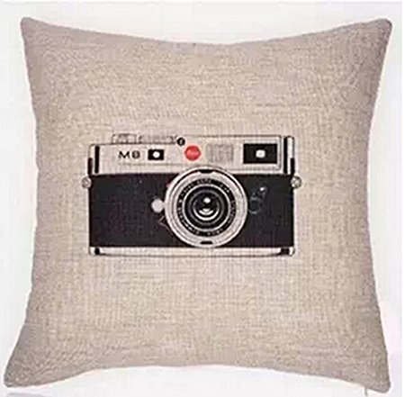 Cotton Linen Square Decorative Throw Pillow Case Personalized Cushion Cover Vintage Cameras 18 "X18 " …