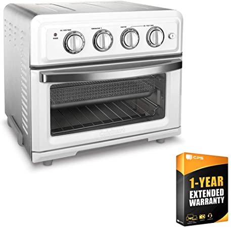 Cuisinart TOA-60W Convection Toaster Oven Air Fryer with Light White Bundle wtih 1 Year Extended Warranty