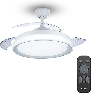 Philips LED Bliss 28W Ceiling Light with 35W Fan, Remote Included. [White]. For Ceiling Lighting, Livingroom and Bedroom.