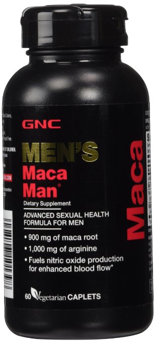 GNC Maca Man 60 Vegetarian Capsules 900mg of mac root ,1,000mg of arginine