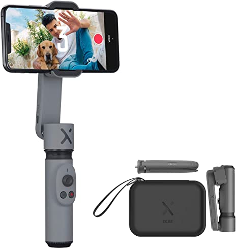 Zhiyun Smooth X Kit with Mini Tripod and Pouch 2-Axis Smartphone Gimbal Stabilizer for iPhone 11 Pro Xs Max Xr X 8 Plus 7 6 SE Android Smartphone Samsung Cell Phone - SmoothX Combo Gray