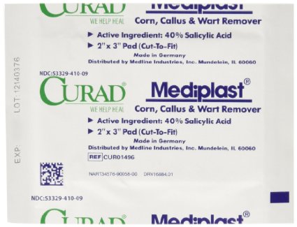 Curad Mediplast Corn, Callus & Wart Remover, 2 pads