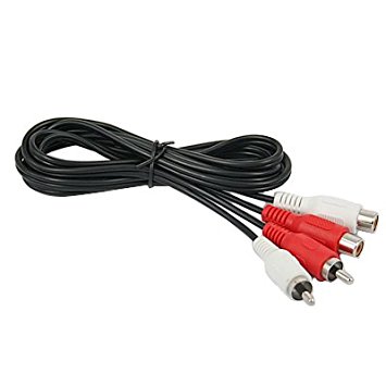 HDE Dual RCA Male to Dual RCA Female Audio Extension Stereo Cable - 5ft