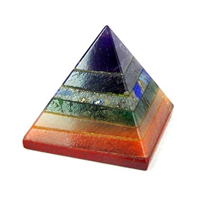 1 (ONE) Crystal Gem Pyramid -- Pyramid Shaped Crystal Stone - Reiki - Metaphysical - Crafting - Crystal Grids Rock Paradise Exclusive with COA AM17B10 (7 Chakra)