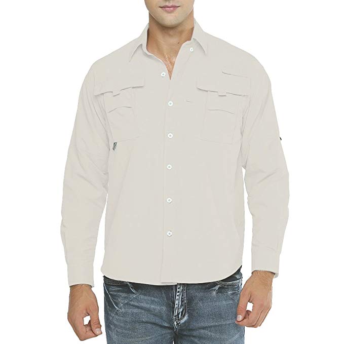 Men's Quick Dry Sun UV 50  Protect Long Sleeve Shirt for Hiking Camping Fishing Camping Shirts #5052