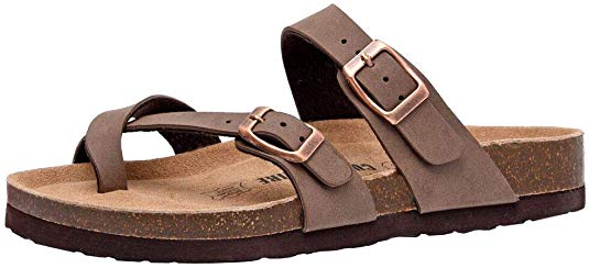 CUSHIONAIRE Women's Luna Cork Footbed Sandal with  Comfort