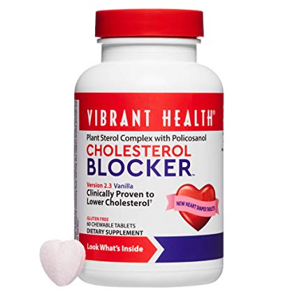 Vibrant Health - CholeSterol Blocker Vanilla Chewables, Plant Sterol Complex with Policosanol, 60 Count