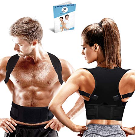 Posture Corrector Back Brace for Men and Women | High Quality, Comfortable & Fully Adjustable | for Back, Shoulder & Lumbar Pain | Improves Posture and Provides Upper & Lower Back Support (L)