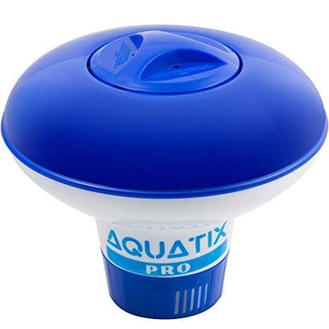 Aquatix Pro Pool Chemical Dispenser Extra Large Premium Floating Chlorine Dispenser for Indoor & Outdoor Swimming Pools, Up to 3" Bromine Tablet Holder, Also Usable as a Spa Chemical Dispenser (XL)