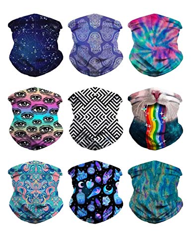 iHeartRaves Face Mask Seamless Bandanas, 12-in-1 Multifunctional Dust Protection