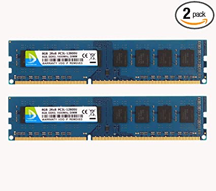 DUOMEIQI 16GB Kit (2 x 8GB) DDR3L / DDR3 1600MHz DIMM UDIMM RAM PC3L / PC3-12800 2Rx8 1.35V /1.5V CL11 240 Pin Non-ECC Unbuffered Desktop Memory RAM Module Upgrade for Intel and AMD System