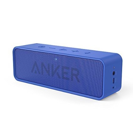 Anker SoundCore Bluetooth Speaker with 24-Hour Playtime, 66-Foot Bluetooth Range & Built-in Mic, Dual-Driver Portable Wireless Speaker with Low Harmonic Distortion and Superior Sound - Blue