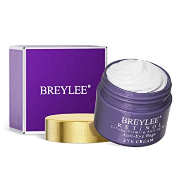 BREYLEE Retinol Eye Cream - Puffy Eyes and Dark Circles Treatments – Look Younger and Reduce Wrinkles and Fine Lines Undereye, Improve and Firm eye Skin - Pure Natural Material Extraction