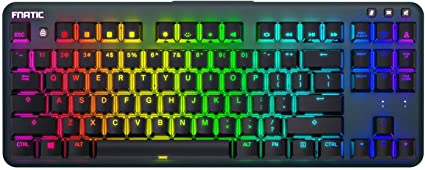 Fnatic miniStreak - LED Backlit RGB Mechanical Gaming Keyboard - MX Cherry Silent Red Switches - Small Compact Portable Tenkeyless Layout - Pro Esports Gaming Keyboard (US Layout, QWERTY)