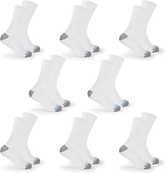 Fruit of the Loom Athletic Crew Socks for Men, 8 Pair Multi Pack - Cushioned, Breathable, Arch Support, Size 6-12