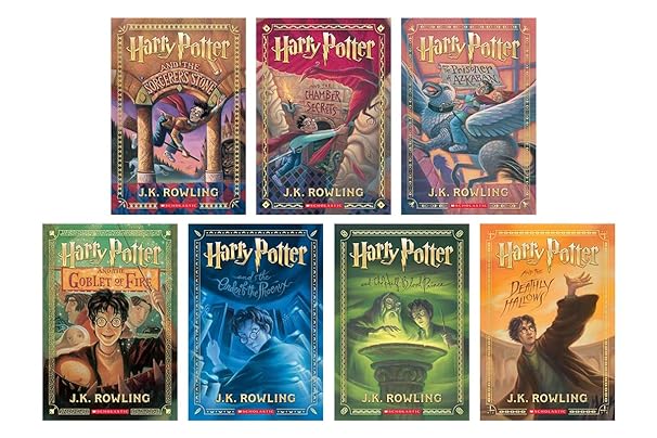 25 Year Anniversary Editon of Harry Potter Paperback Full Book Set Volumes 1-7 (Limited Edition, Original cover)