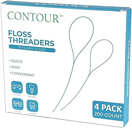 Floss threaders for Cleaning Under Bridges, implants, and Braces. (200 threaders)