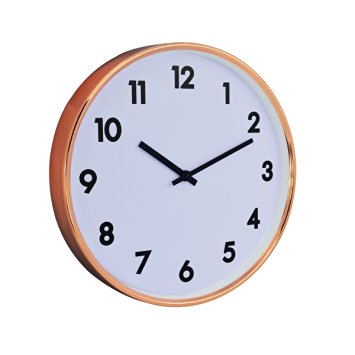 Hippih Silent Wall Clock Metal 16 Inches Non Ticking Digital Quiet Sweep Decorative Modern Round Wall Clock for Decor (Numerals)