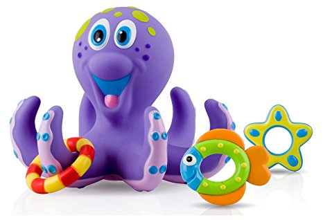 Nuby Octopus Hoopla Bathtime Fun Toys, Purple (Pack of 2)