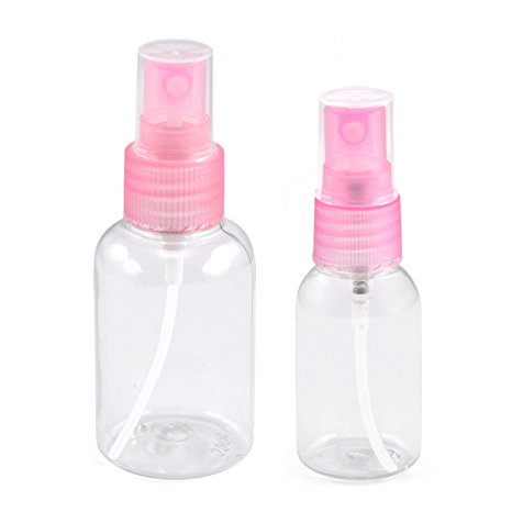 SODIAL(R) 2 x Travel Bottles Set Empty Plastic Atomiser Refillable Perfume Spray 50 & 30ml