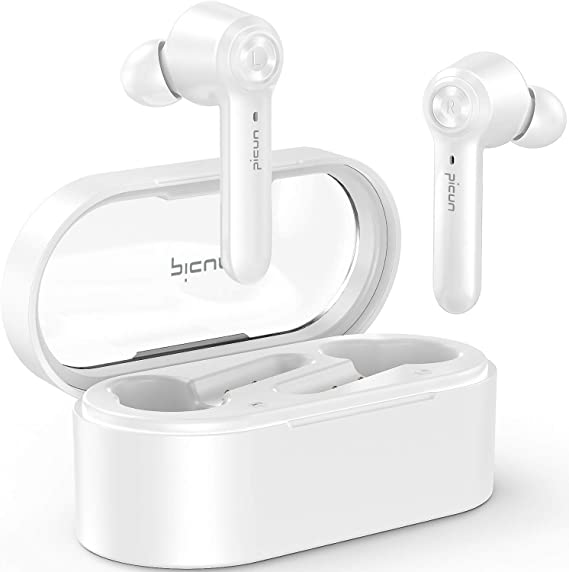 Picun Wireless Earbuds, Headphones Bluetooth 5.0 HiFi Immersive Bass 36H Playtime IPX8 Waterproof in Ear Sports Wireless Earphones with Mic, Touch Control/Mono/Twin Mode Headphones for Running/Sports