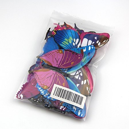 Raylinedo 3D Butterfly 12PCS for Blue and 12 PCS For Purple Stickers Making Stickers Wall Sticker