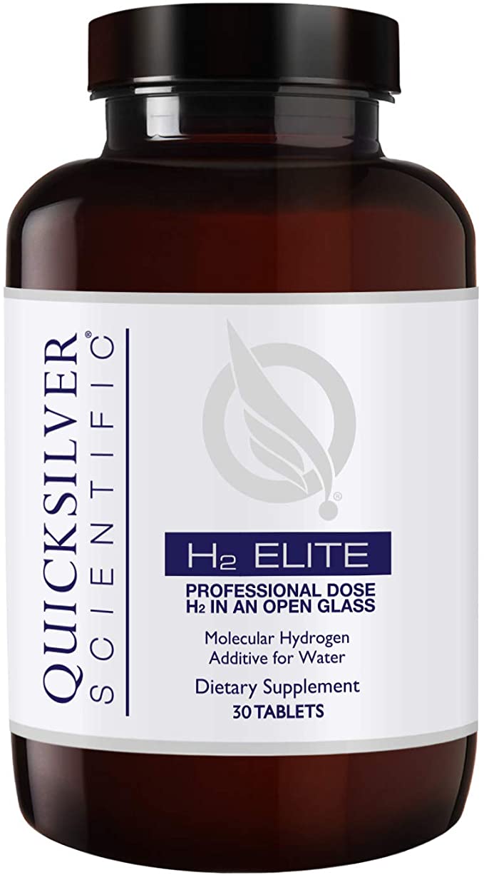Quicksilver Scientific H2 Elite Tablets - High Dose Molecular Hydrogen Water Additive for Energy Support, Perfect for Open Containers - Antioxidant Hydrating Drink (30 Dissolving Tablets)