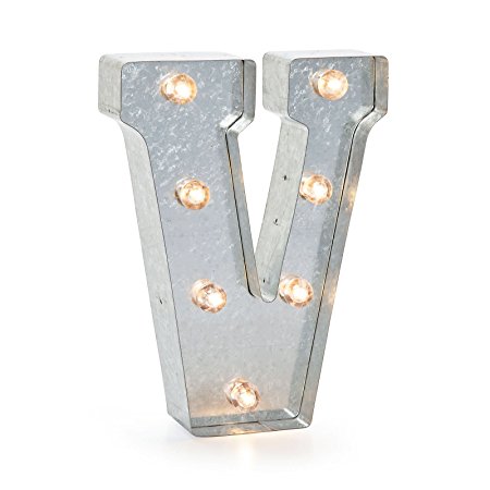 Darice Silver Metal Marquee Letter 9.875"-V
