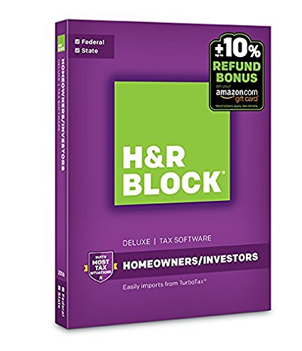 H&R Block Tax Software Deluxe   State 2016   Refund Bonus Offer PC/Mac Disc