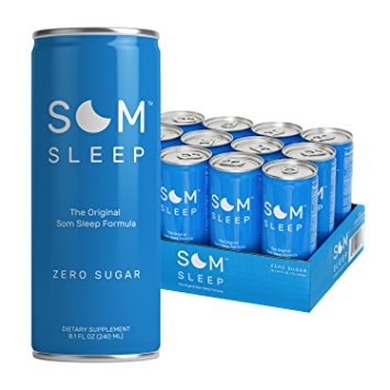 Som Sleep, The Original Som Sleep Support Formula with Melatonin, Magnesium, Vitamin B6, L-Theanine, & GABA, Zero Sugar, 8.1 fl oz. Cans (12-Pack)