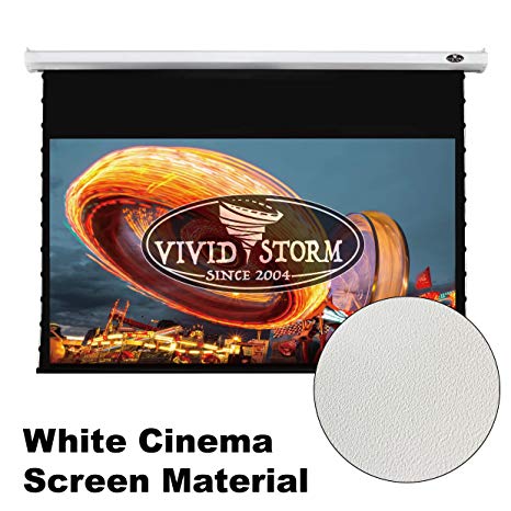 VIVIDSTORM Home Theater 8K/4K UHD Projection,Deluxe Tensioned Screen,Electric Motorized Drop Down Projector Screen,100-inch Diag 16:9, White Cinema Material, Wireless 12V Projector Trigger,V6JLW100H