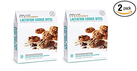 Milkmakers Lactation Cookie Bites, Oatmeal Chocolate Chip - 2 Packs of 10 (20 ct)