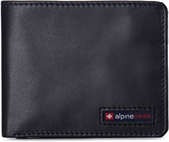 Alpine Swiss RFID Connor Passcase Bifold Wallet For Men Leather