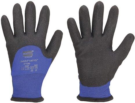 NORTH Safety NorthFlex Cold Grip TM Coated Nylon Work Gloves - 2X-Large Black And Blue - 1 Pair - NF11HD/11XXL