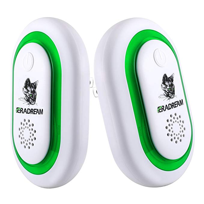 Eradream Ultrasonic Pest Repeller [2018 NEWEST] Electronic Electromagnetic Simulation Wave Pest Control Repellent Plug In Pest Reject for Mice, Mosquitoes, Spiders, Ants, Cockroaches, Flies, 2 Pack