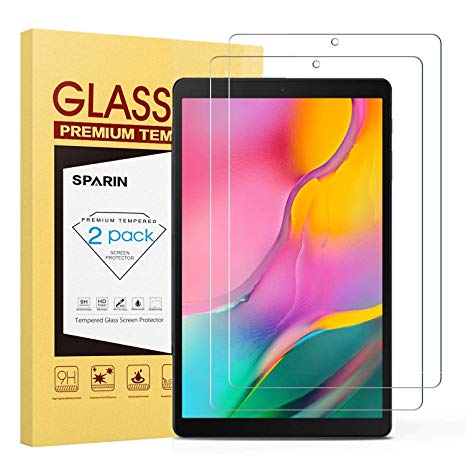 SPARIN [2-Pack] Screen Protector for Galaxy Tab A 10.1 2019, 9H Hardness Tempered Glass for Samsung Galaxy Tab A 10.1 2019 SM-T515/T510 [Bubble Free] [High Definition] [Scratch Proof]