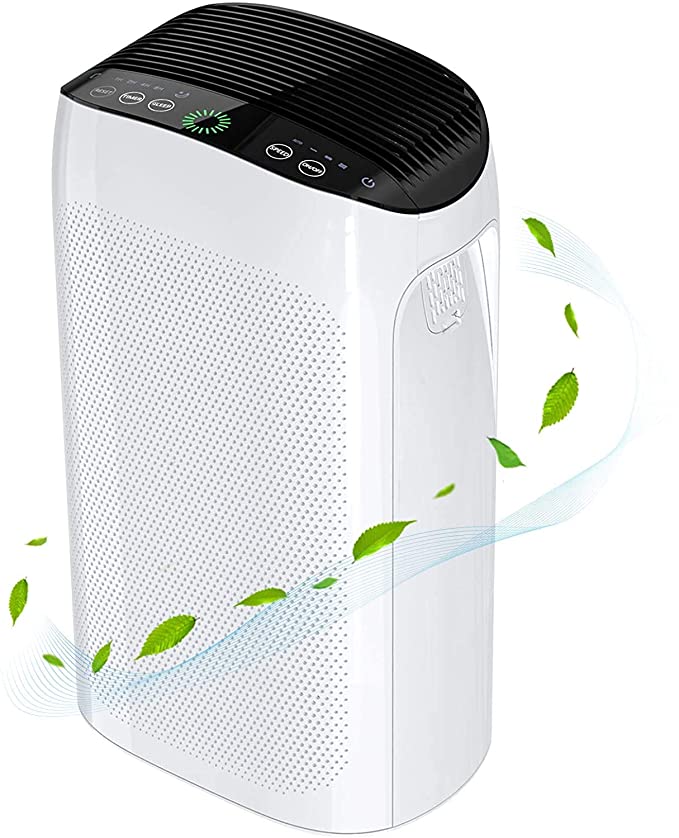 Air Purifier for Home Large Room up to 495 ft² , H11 Smart True HEPA Air Purifie for Allergies and Pets, Remove 99.97% Hairs, Dust, Pollen, Smoke and Odor Eliminator, 100% Ozone free