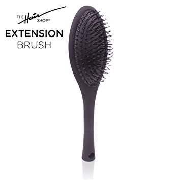 The Hair Shop Black Loop Brush | Salon Professional Grade with Matted Black and Ergonomic Design | Safe Detangler Tool for 100% Remy Human Hair Extensions and Wigs