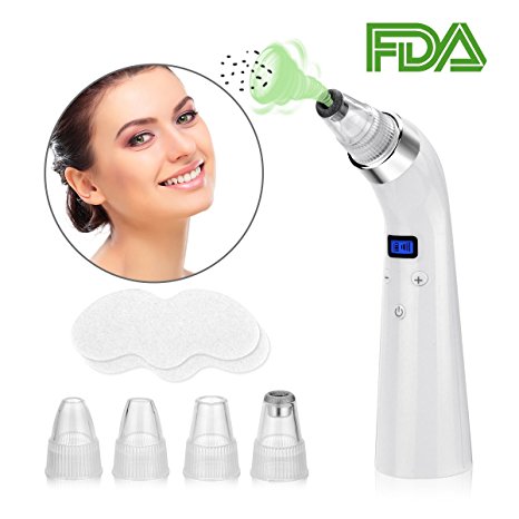 Blackhead Remover Pore Vacuum, ProCIV Electric Pore Cleaner Suction Removal Machine Comedo Microdermabrasion Exfoliating Extractor Tool Device Facial Skin Treatment Beauty Device (White Clear)