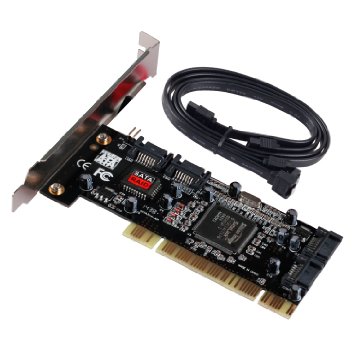 Semlos 4 Ports PCI Sata Internal Raid Controller Card Sil3114 Chipset with 2 Sata Cables